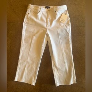 NYDJ White Cropped Straight-Leg Jeans
